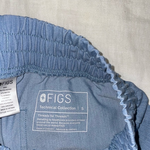 Figs Zamora High Waisted Joggers Heather Indigo S Good Condition (1 Flaw) - Picture 2 of 4
